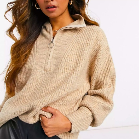 ASOS M Lounge Oversized High Neck Half Zip Sweater - Picture 1 of 6
